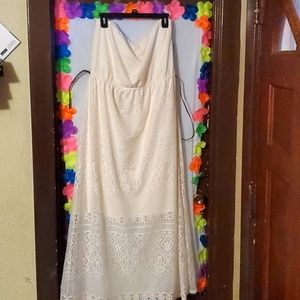 strapless lace dress